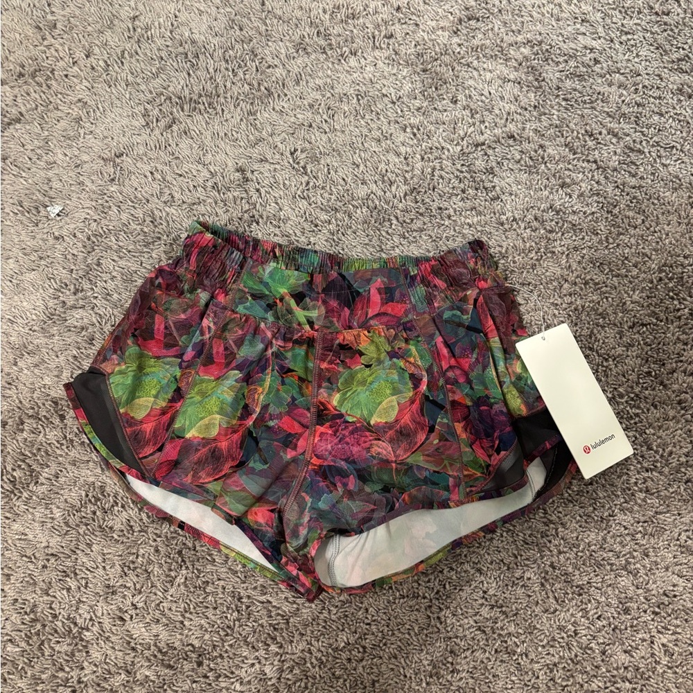 lululemon Multicolor Floral Pattern Athletic Shorts